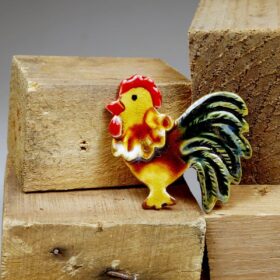 Kogucik ceramiczny Stylowy, kolorowy ptaszek do zawieszenia