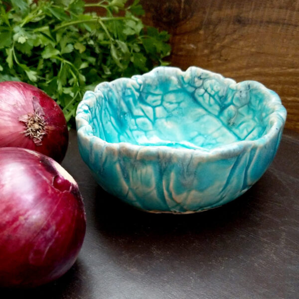 Ceramiczne turkusowe naczynie ozdobne