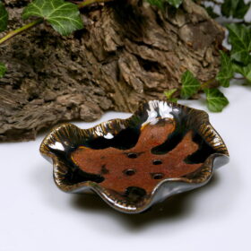 Ceramiczna mydelniczka Miedziana rękodzieło artystyczne