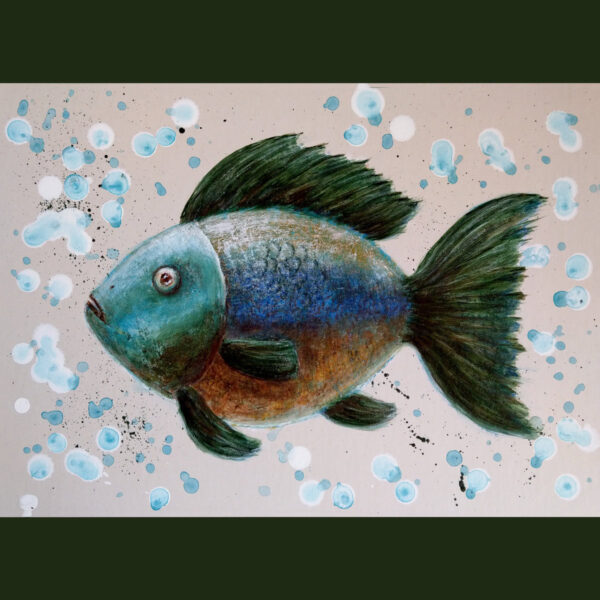 Ryba zielonopłetwa - obraz akrylowy