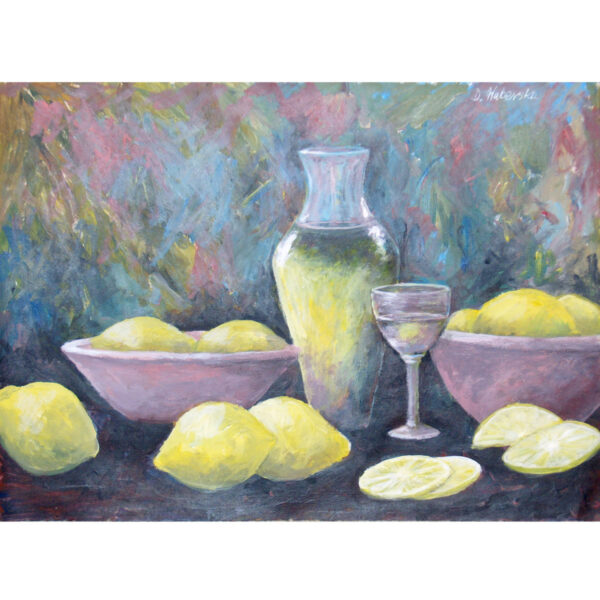 Obraz akrylowy cytryny malowany ręcznie