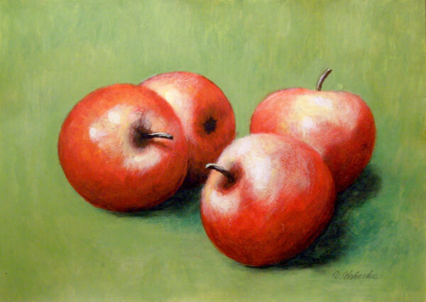 Obraz z jabłkami autorstwa Doroty Waberskiej