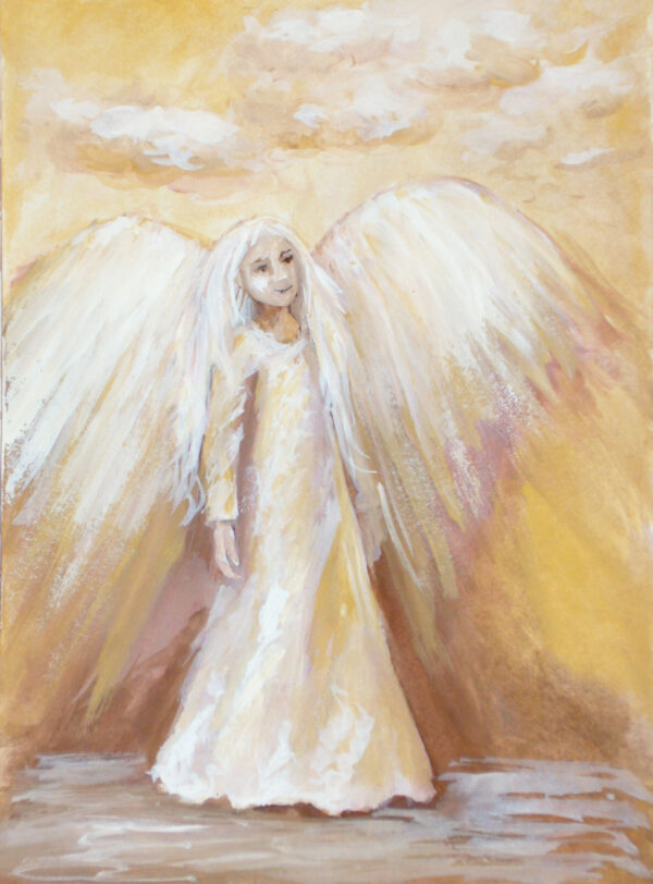 Akrylowy obraz z aniołem ręcznie malowany