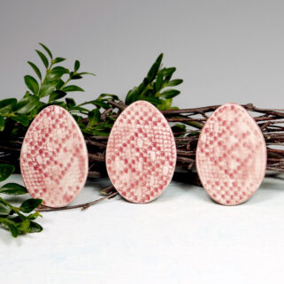 Dekoracyjne jajeczka wielkanocne z gliny rękodzieło z pracowni Dora Decora