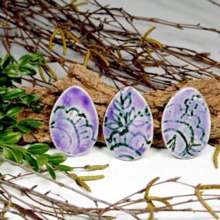 Jajka dekoracyjne ozdoba lodówki ręcznie wykonane z gliny