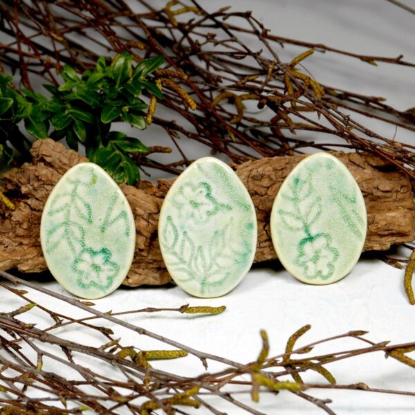 Zielone jajeczka magnesy dekoracja ceramiczna na Święta Wielkanocne