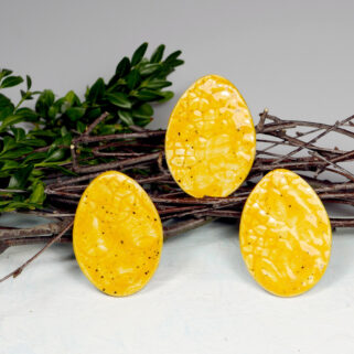 Żółte jajka ozdoba lodówki ceramiczna dekoracja z magnesem na lodówkę