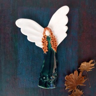 Anioł Nostalgiczny - dekoracja ceramiczna