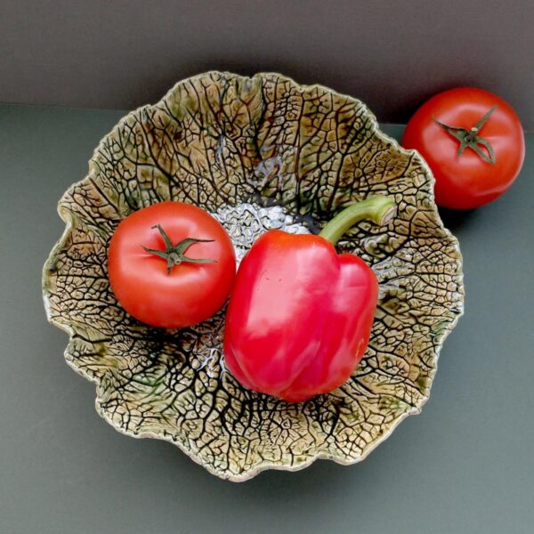 Miska ceramiczna Zielona Kapusta naczynie ręcznie wykonane