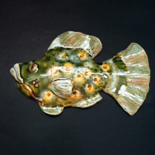 Ryba ceramiczna Kwiecista ręcznie zrobiona dekoracja