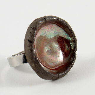 Ceramiczny pierścionek Czekoladowy -pierścionek z brązowej gliny