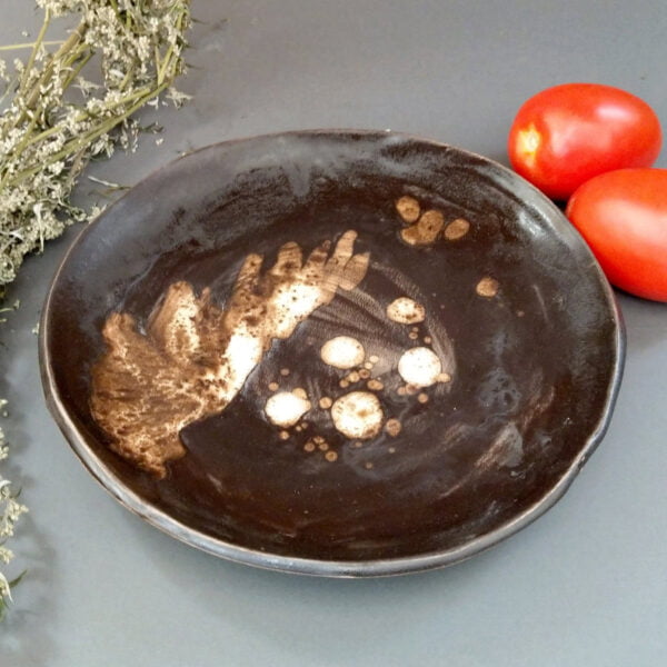 Brązowa miska ceramiczna Kawowa naczynie dekoracyjne