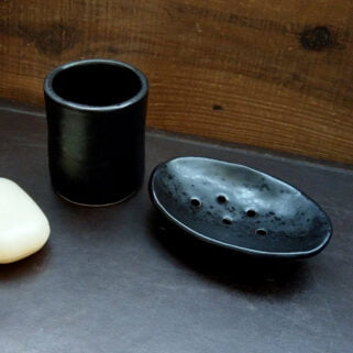 Zestaw łazienkowy ceramiczny czarny