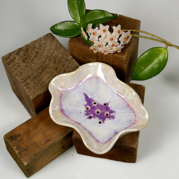 Mydelniczka ceramiczna Perłowa Podstawka pod mydło ceramika artystyczna