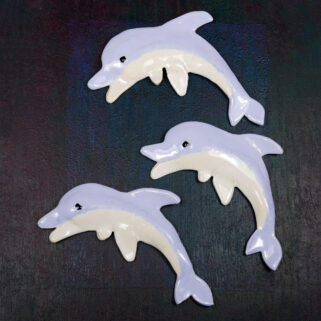 Delfiny ceramiczne na ścianę ręcznie wykonane