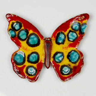 Motyl ceramiczny w turkusowe plamki