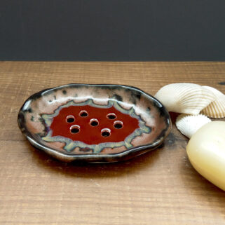 Mydelniczka ceramiczna brązowa dekoracyjna i funkcjonalna