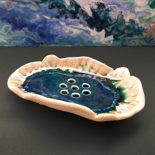 Mydelniczka ceramiczna Morska Głębia rękodzieło wykonane z gliny
