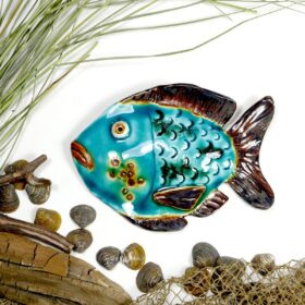Rybka ceramiczna Uczona ozdoba na ścianę ręcznie wykonana