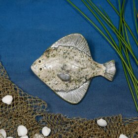 Fląderka ceramiczna Srebrzysta, dekoracyjna ryba na ścianę