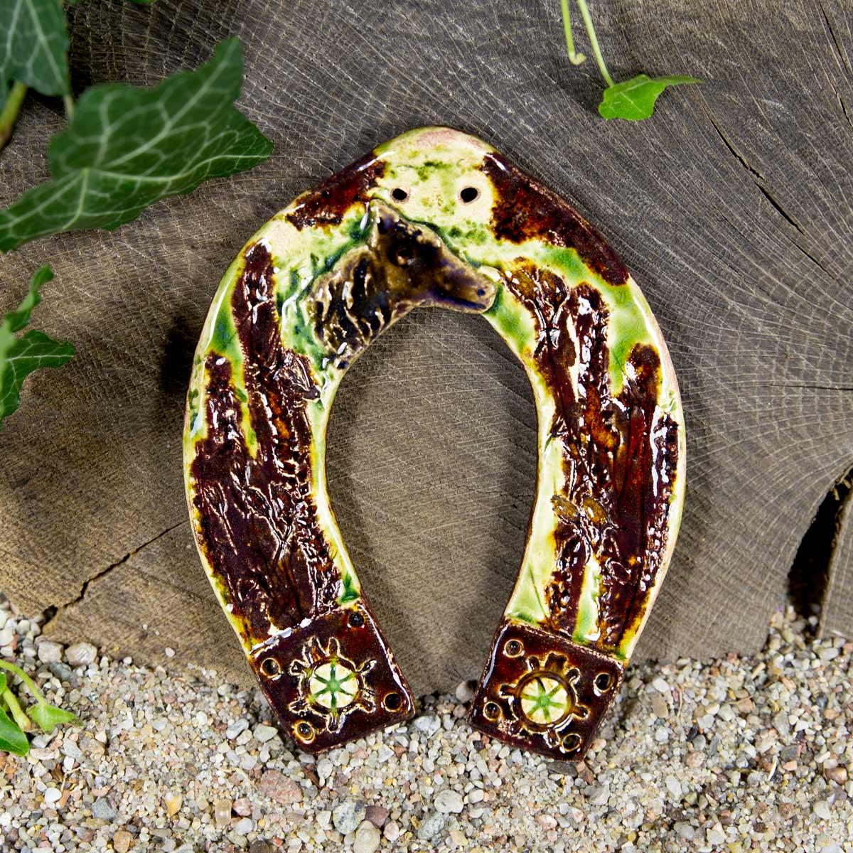 Szczęśliwa Podkowa dekoracja ceramiczna na ścianę