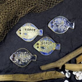 Ceramiczna fląderka pamiątka z Sopotu