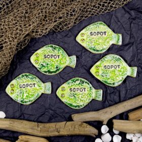 Fląderka ceramiczna z napisem Sopot