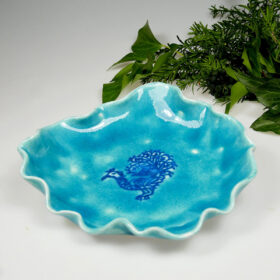 Miska ceramiczna z pawiem