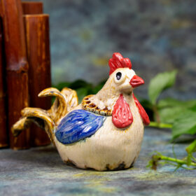 Figurka ceramiczna Kolorowy Kogucik