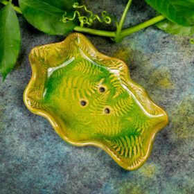 Mydelniczka ceramiczna Zielone Paprotki rękodzieło